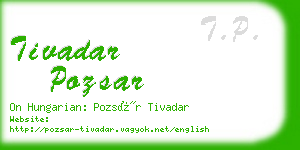 tivadar pozsar business card